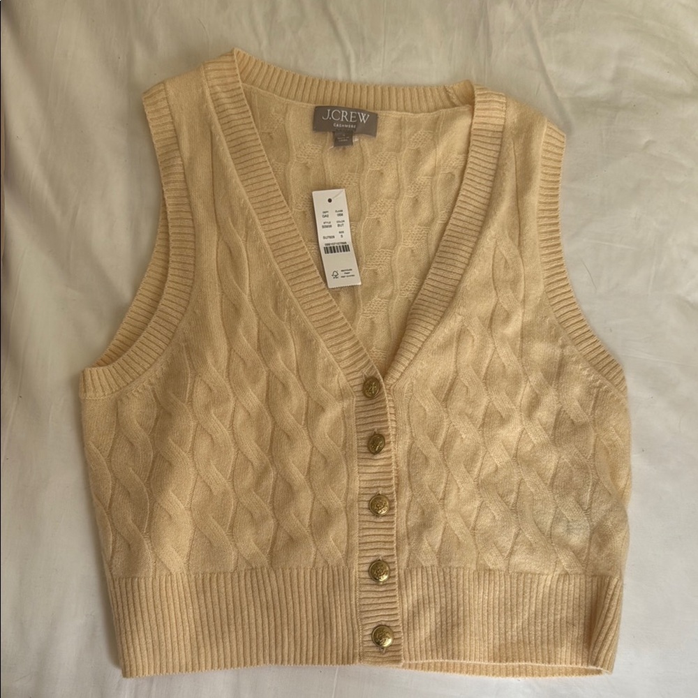 J.Crew Beige Cable Knit Vest